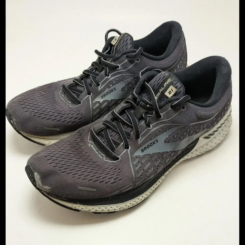 Mens BROOKS ADRENALINE 21 Guiderails Gray Running Shoes 1103491D093 Size 10
